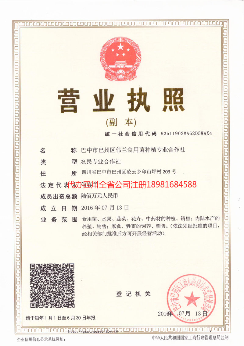 石狮石狮伟兰食用菌种植专业合作社